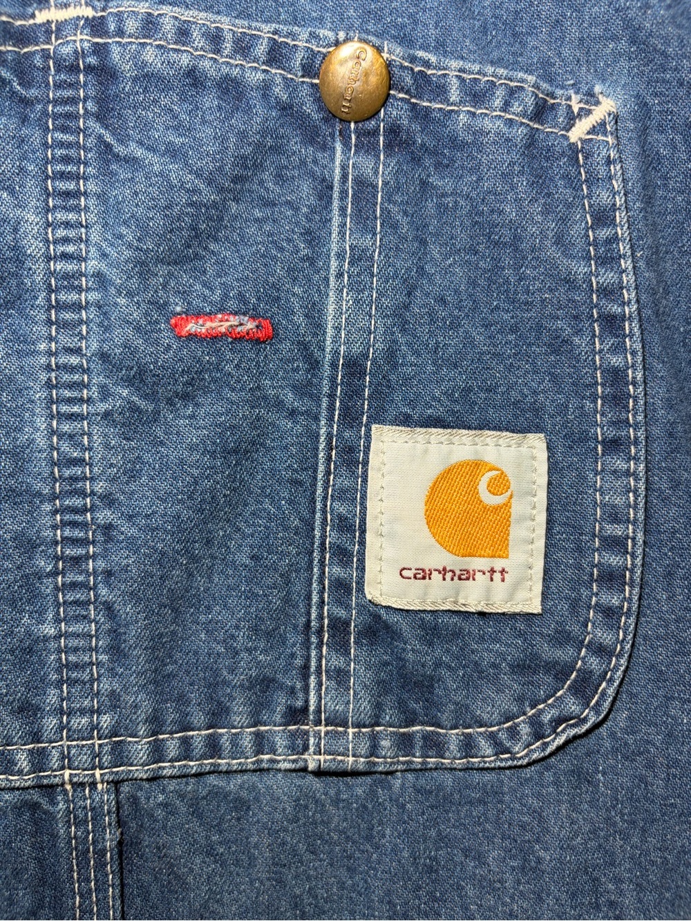 Carhartt Vintage Denim Jean Overalls Size 38 inches